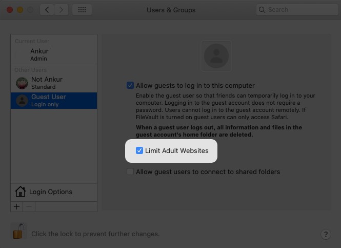 Use Guest User to Turn Off Safari Private Browsing on Mac