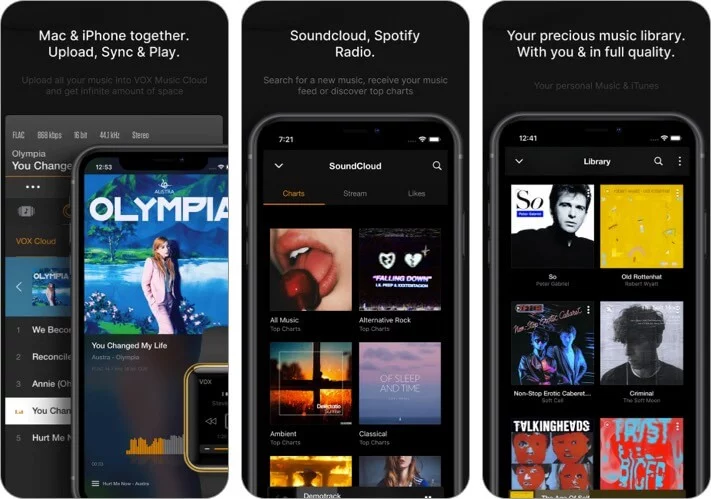 VOX music player app for iPhone and iPad screenshot