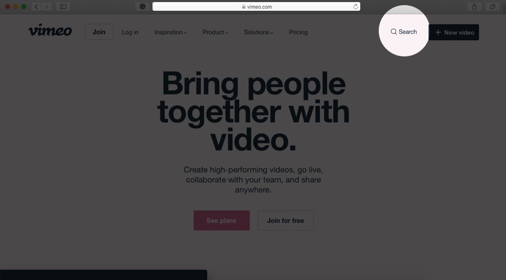 Visit Website and Click on Search in Safari