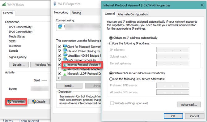 Windows 10 change IP settings