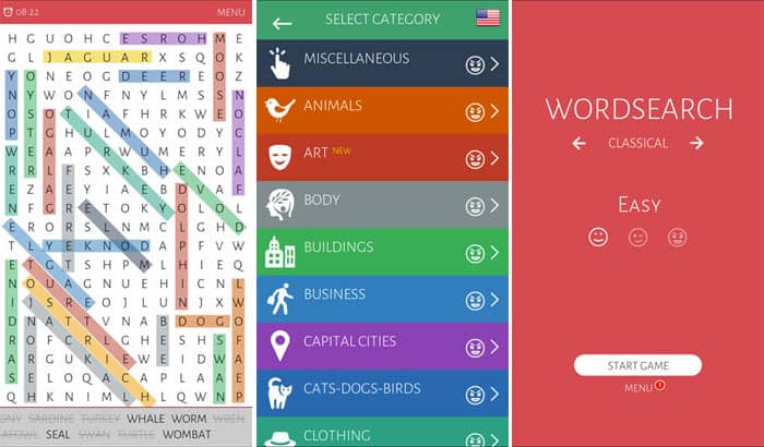Word Search Colorful Word Game iPhone and iPad App Screenshot