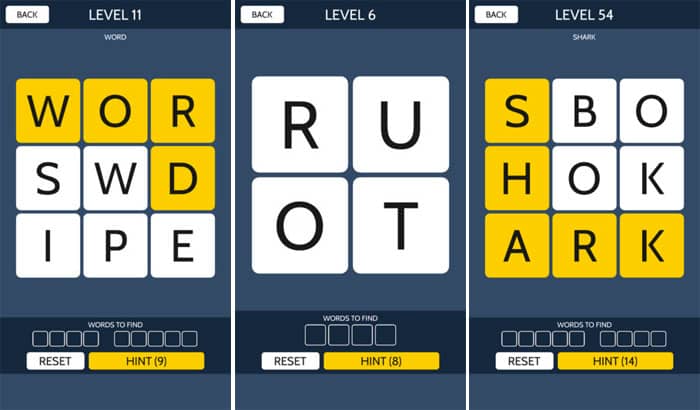 Word Swipe Word Game iPhone and iPad App Screenshot
