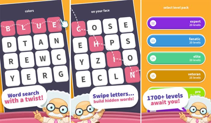 WordWhizzle Search Word Game iPhone and iPad App Screenshot
