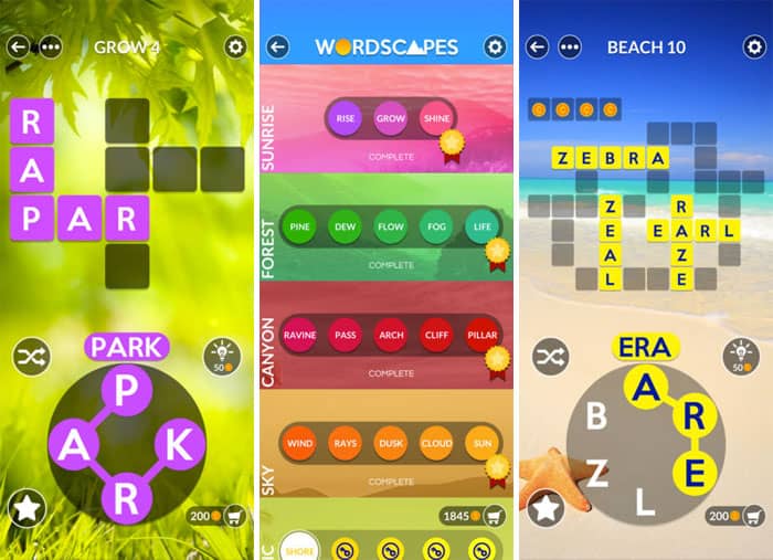 Wordscapes Word Game iPhone and iPad App Screenshot