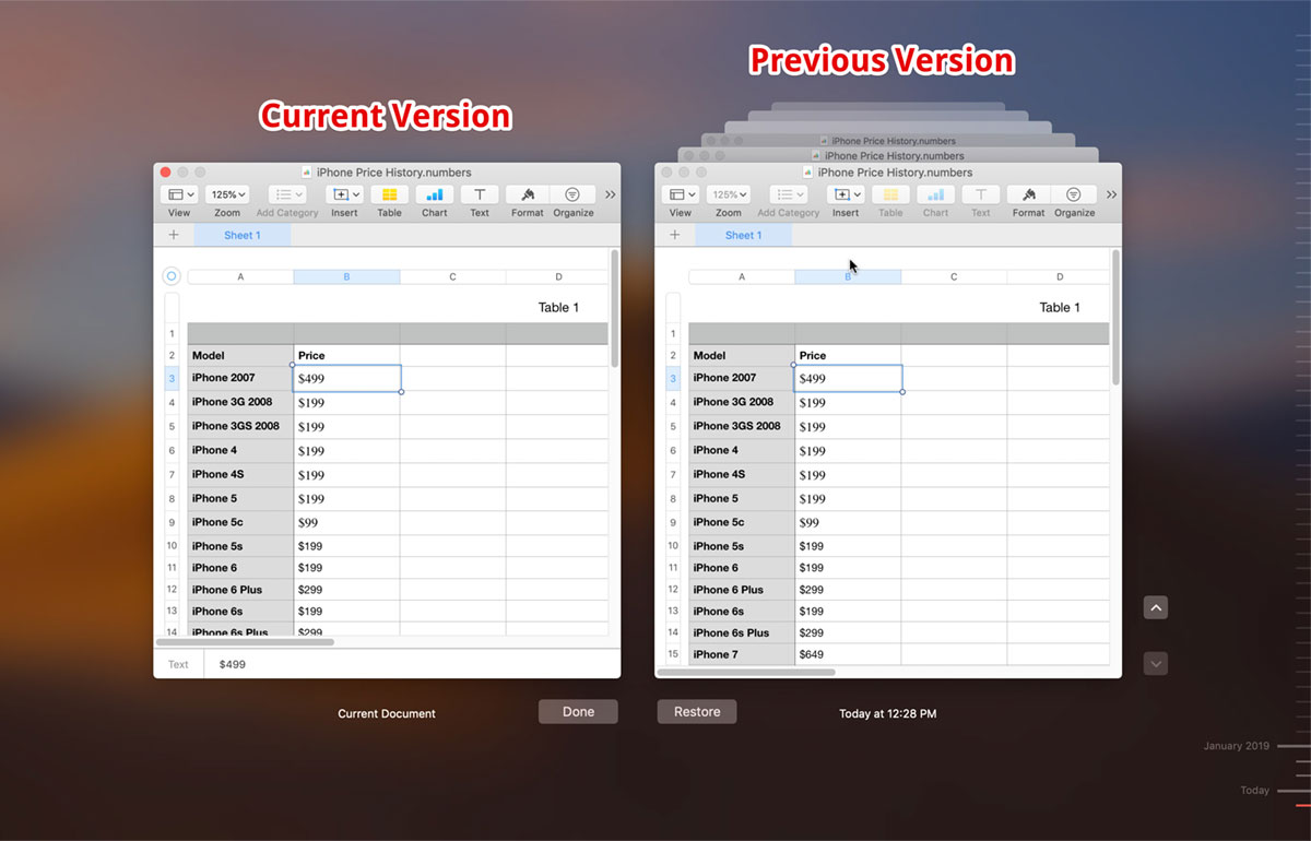 You Can See Current and Previous Version of your Files on Mac