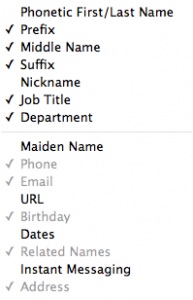 address book template option