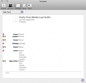 address book template