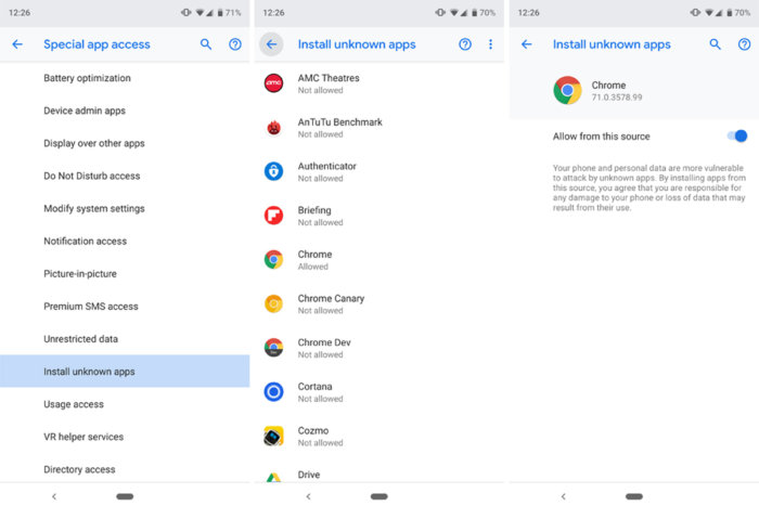 android unknown apps