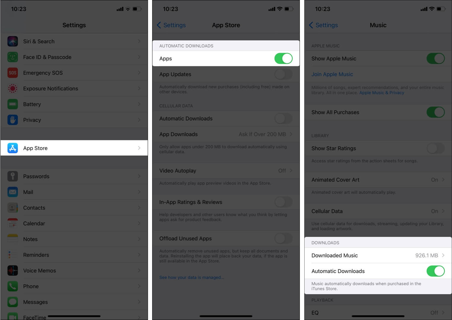 Automatically download your purchases on iPhone