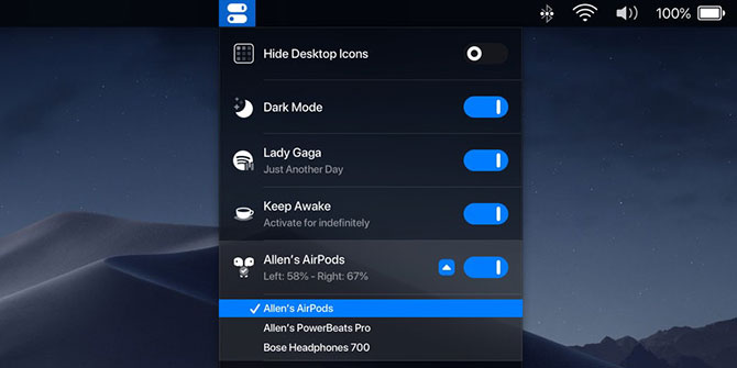 Examples of One Switch settings