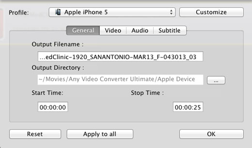 Converting video for iPhone 5 with Any Video Converter