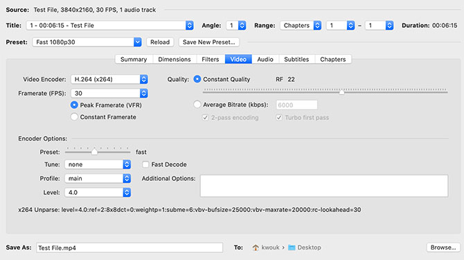Converting 4K video with HandBrake