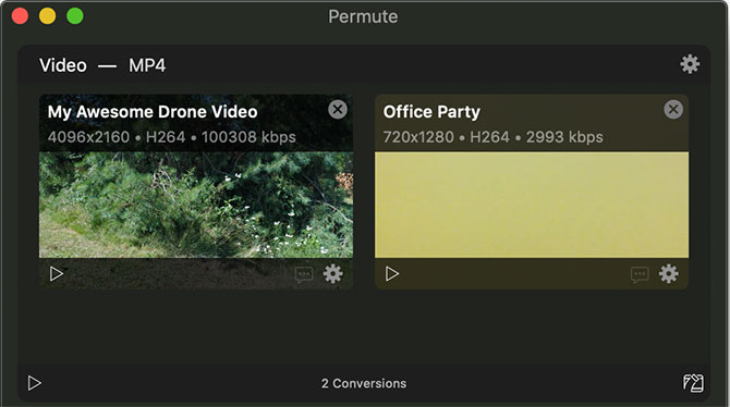 Permute simple interface video converter