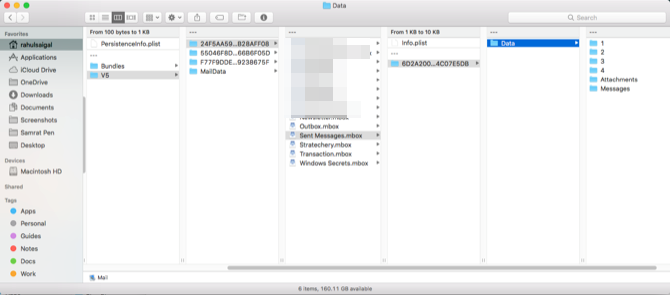 browse the mail directory folder
