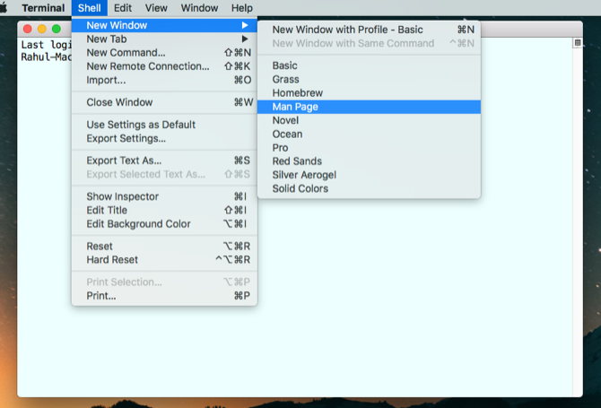 choose a new theme for Terminal window