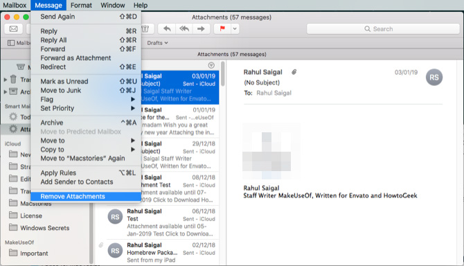 choose remove attachment to delete attached file
