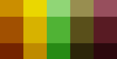step 2: apply different values of the hues