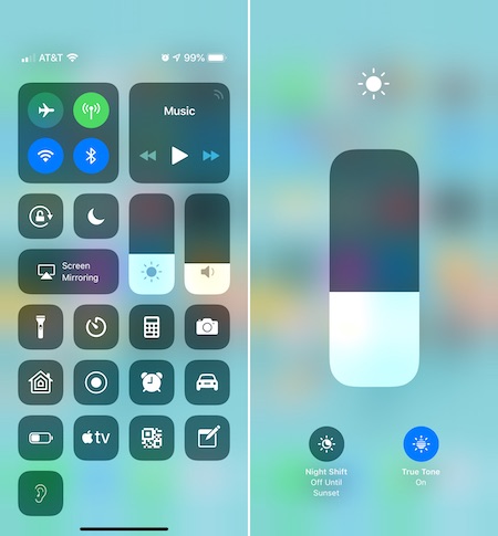 Control Center Brightness