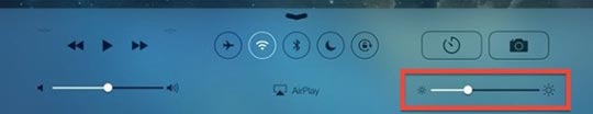 Adjust brightness in Control Center for iPad