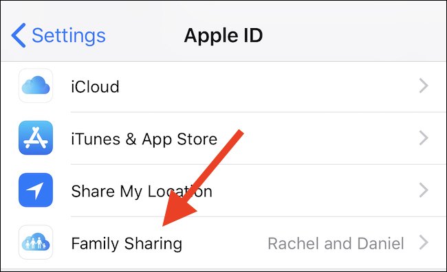 Tap Family Sharing