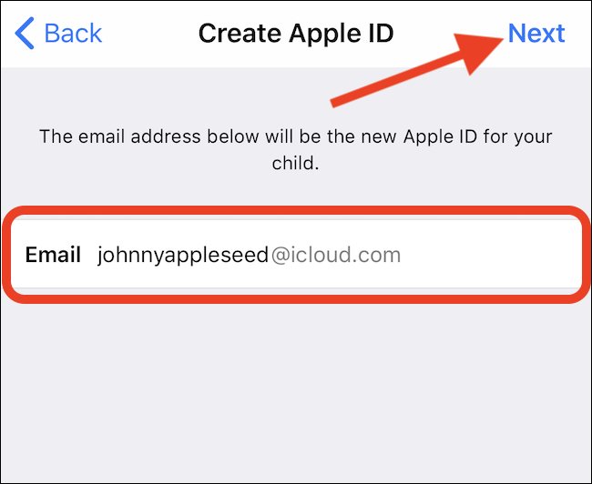 Enter an email address. Tap Next