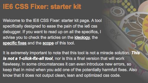IE6 CSS Fixer
