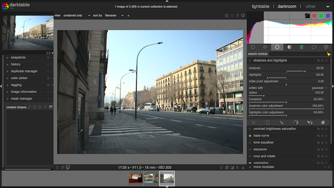 darktable RAW editor for Mac