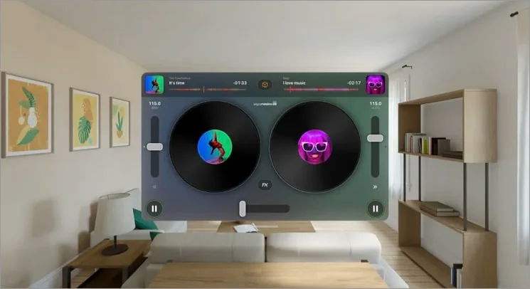 djay mixer app for vision pro