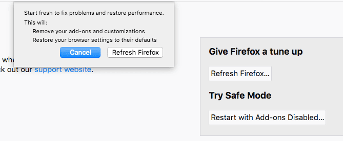 how to refresh firefox