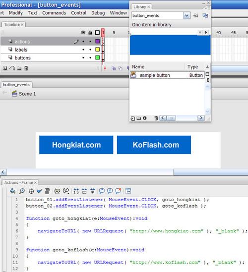 URL Buttons AS3