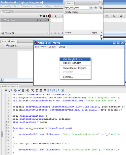 Right-Click Menu AS3