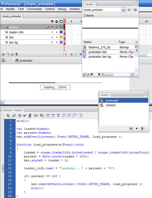Simple Preloader AS3