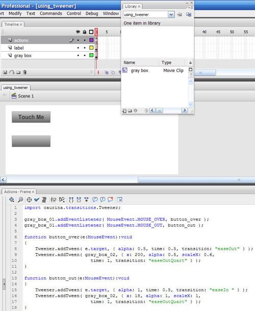Using Tweener Engine