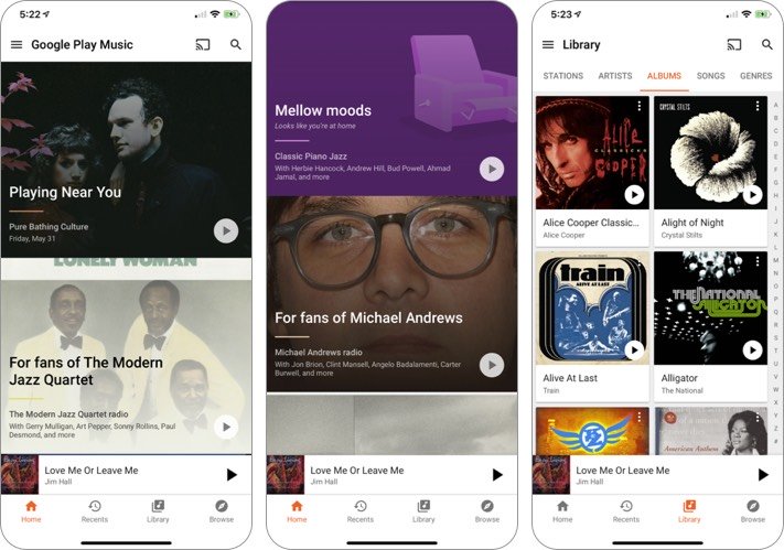 google play music streaming iphone and ipad app screenshot