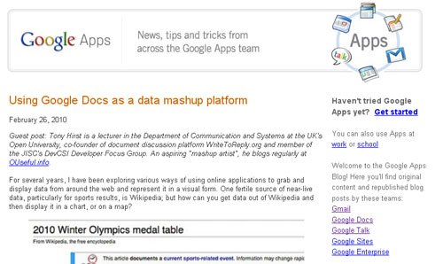 Google Apps blog