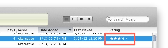 Half Star Ratings in iTunes