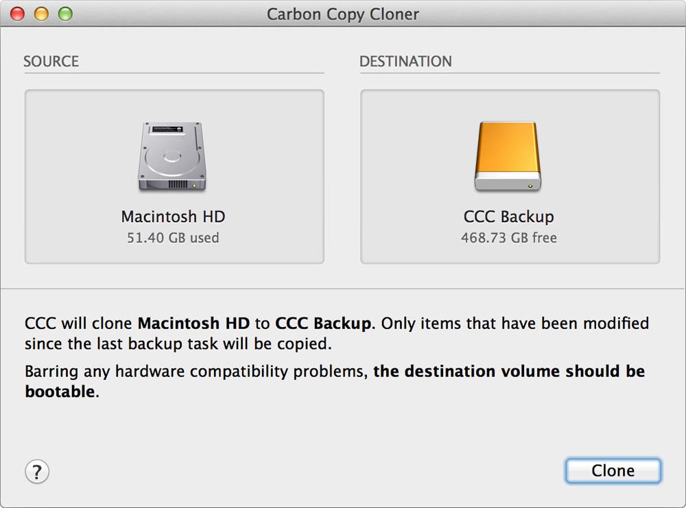 How to reset Mac to factory settings: Carbon Copy Cloner
