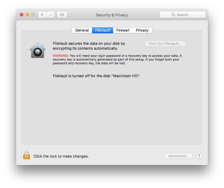 How to reset Mac: Turn off FileVault