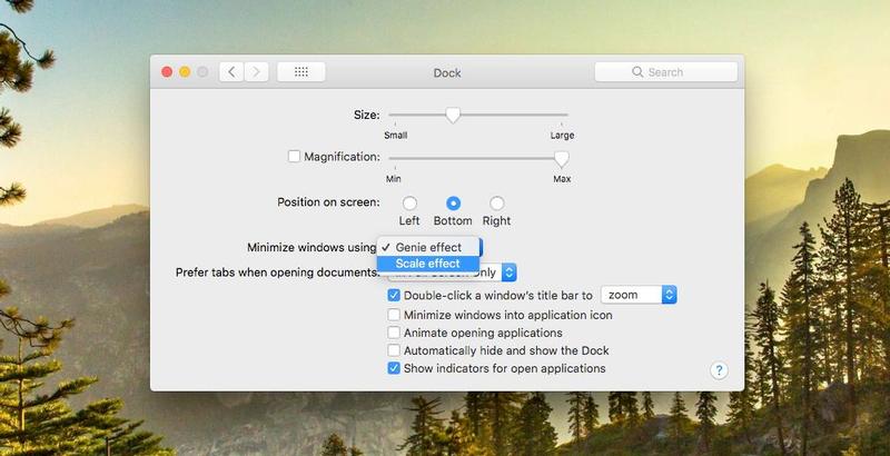 Turn off visual effects