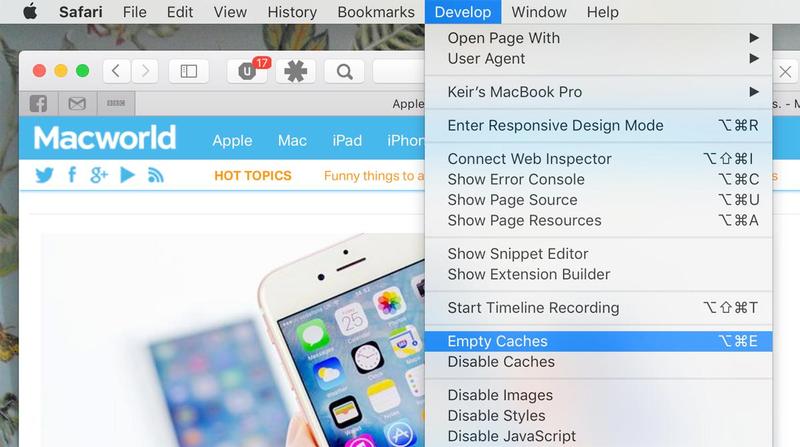 Empty your Safari cache