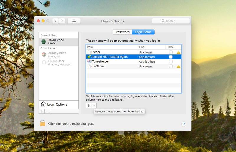 Stop programs from opening at startup