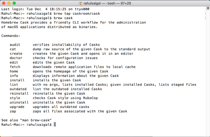 brew cask remove not installed