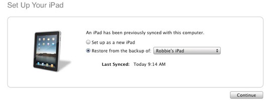 ipad restore
