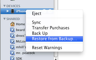 iphone restore