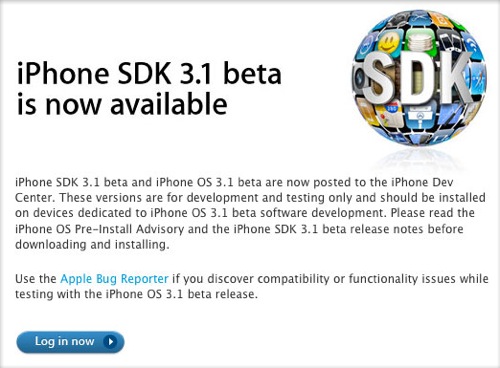 iPhone 3.1 SDK notification
