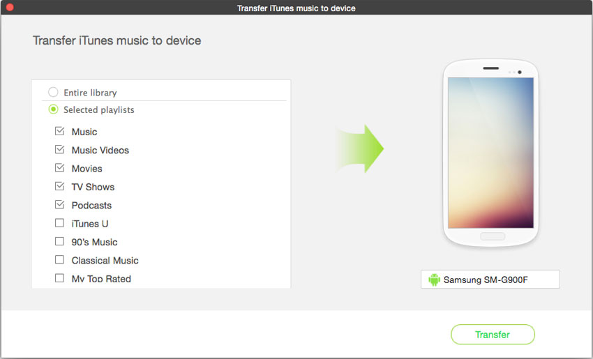 transfer music from itunes to android