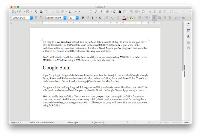 mac office alternatives libreoffice writer