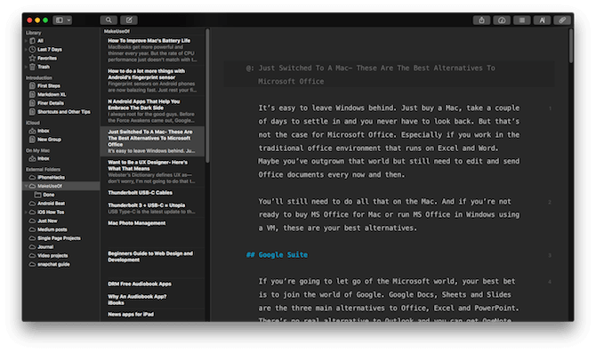 mac office alternatives ulysses markdown