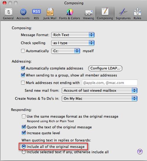 mail quoting