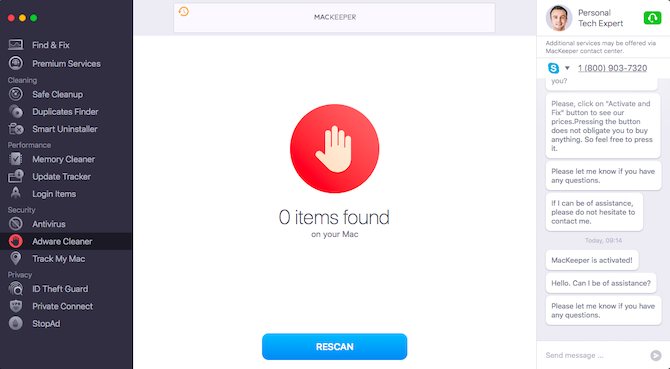 mackeeper adware scan